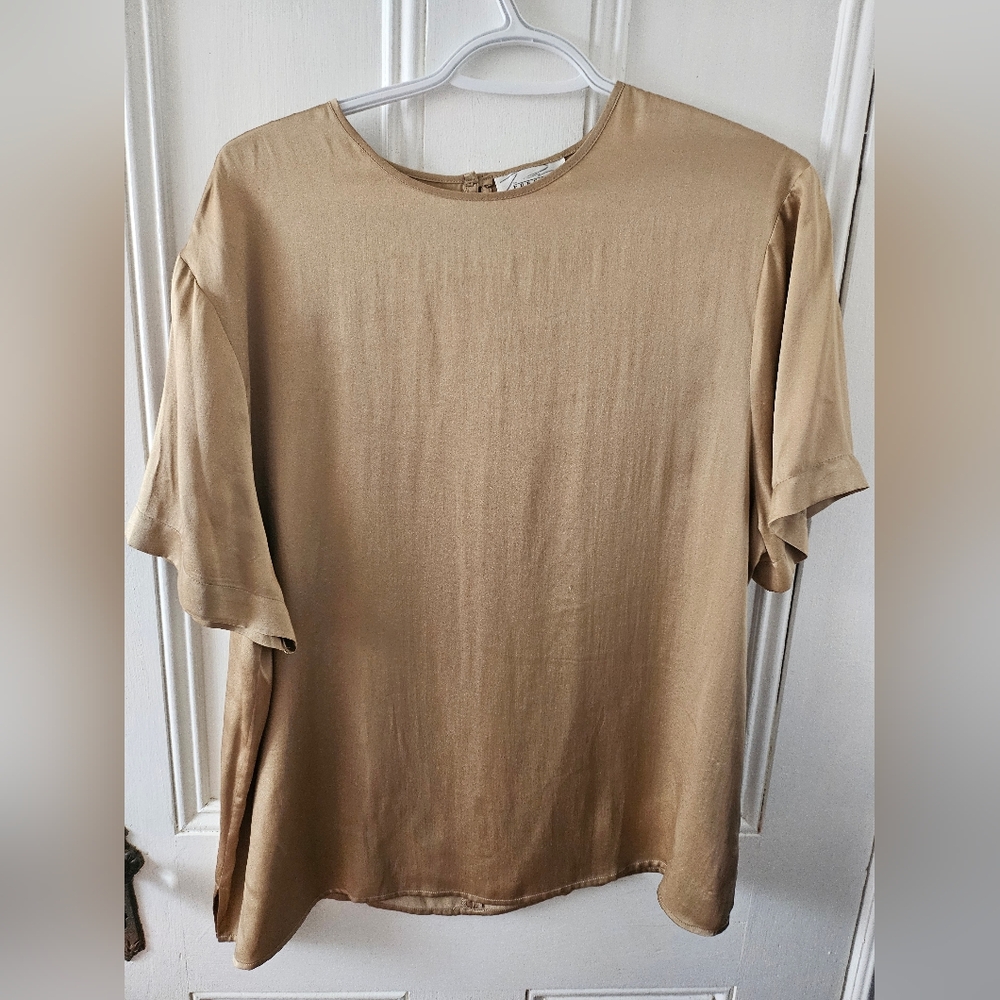 100% SILK: Vintage Gold Tee